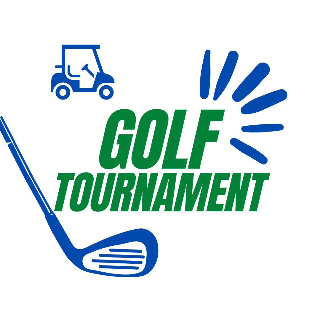 CFC Golf Tournament graphic featuring a golf club and golf cart